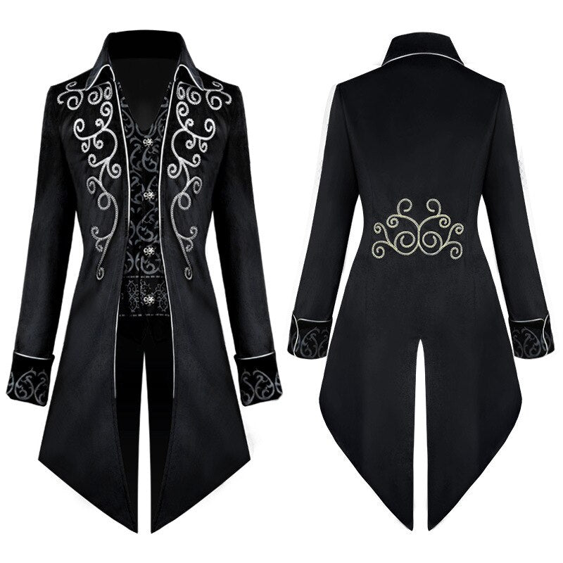 Men Medieval Steampunk Tailcoat Halloween Costumes Renaissance Pirate Vampire Gothic Jackets Vintage Warlock Frock Coat