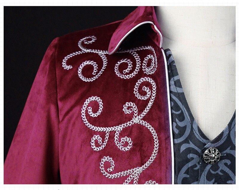 Men Medieval Steampunk Tailcoat Halloween Costumes Renaissance Pirate Vampire Gothic Jackets Vintage Warlock Frock Coat
