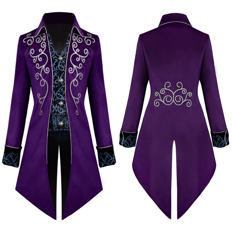 Men Medieval Steampunk Tailcoat Halloween Costumes Renaissance Pirate Vampire Gothic Jackets Vintage Warlock Frock Coat