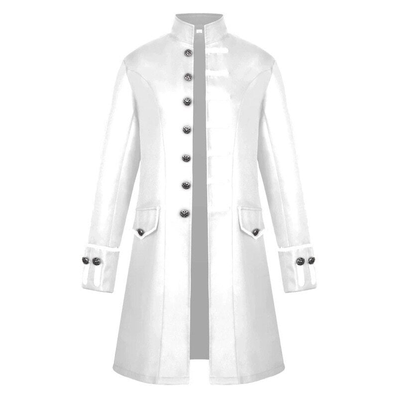 Men Medieval Renaissance Tailcoat Halloween Costumes Gothic Steampunk Pirate Vampire Victorian Warlock Jacket Frock Coat