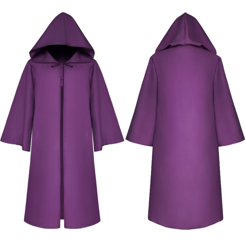 Men Kids Tunic Hooded Robe Cloak Knight Cosplay Costume Wizard Vampire Robe Cloak Cape Monk Fancy Halloween Tie